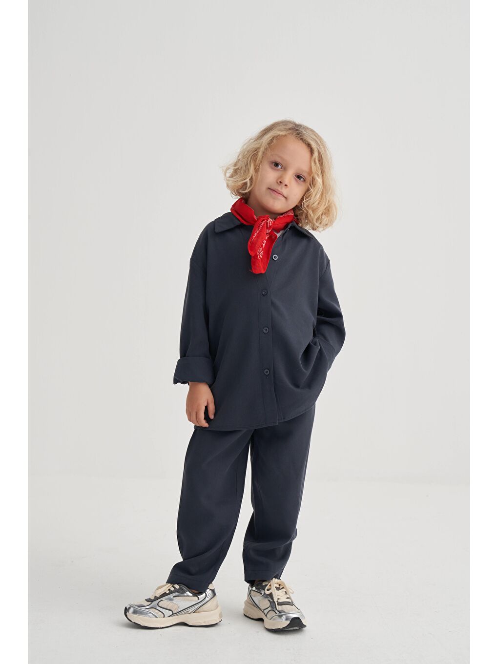 Gömlekli Lyocell Takım 2-7 Yaş Lacivert