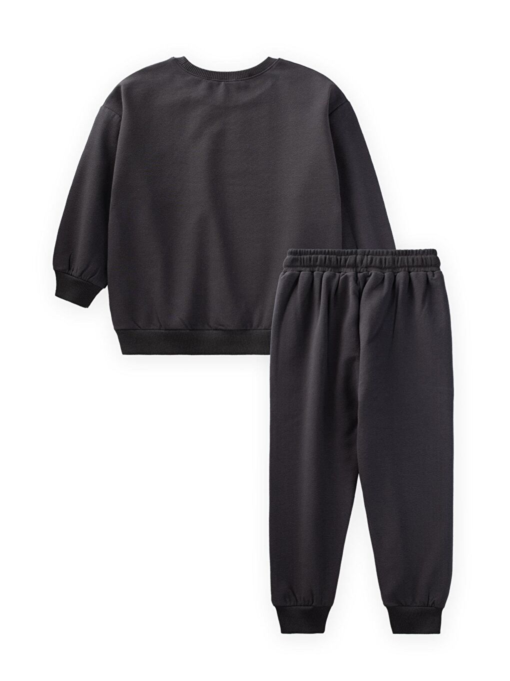Basic Karyoka Detaylı Sweatshirt Takım 3-8 Yaş Siyah-1