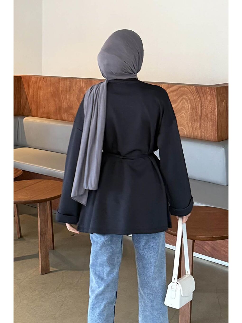 Bağlama Detaylı Sweat Antrasit-3