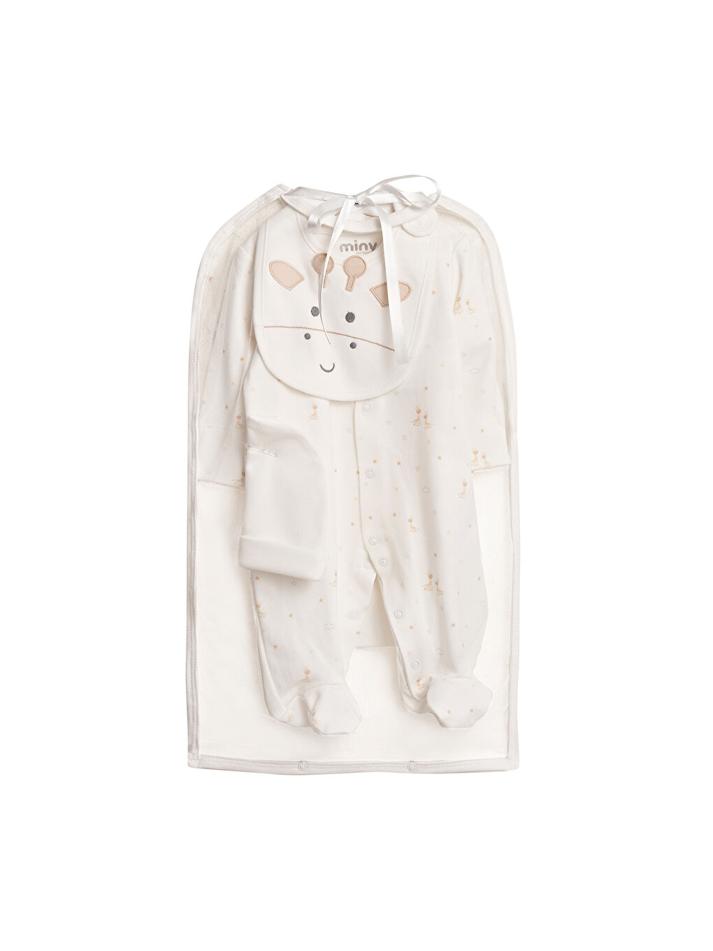 Beyaz Tulumlu Unisex Bebek 4'lü Set