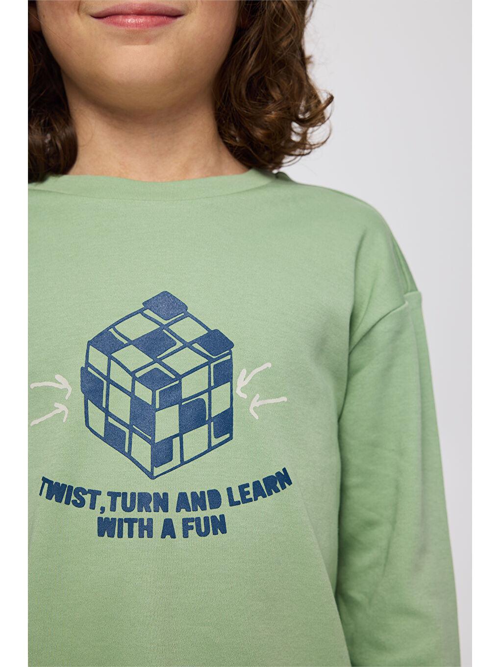 Erkek Çocuk Ekose Desenli Yeşil Pijama Takımı-3