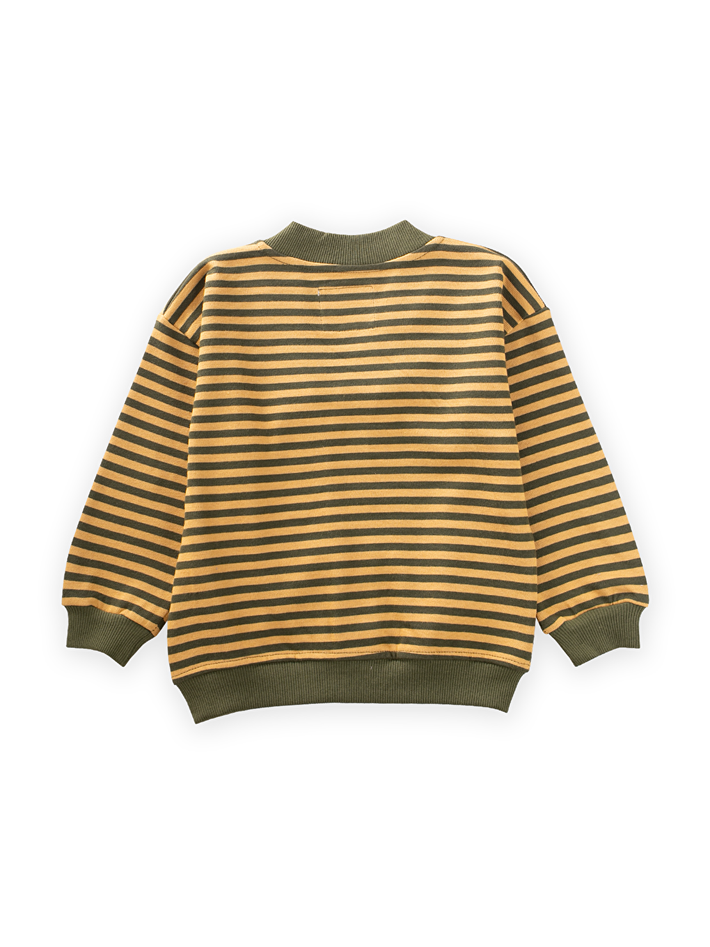 Sarı Çizgili Triko Hırka 0-4 Yaş Hardal Haki-1