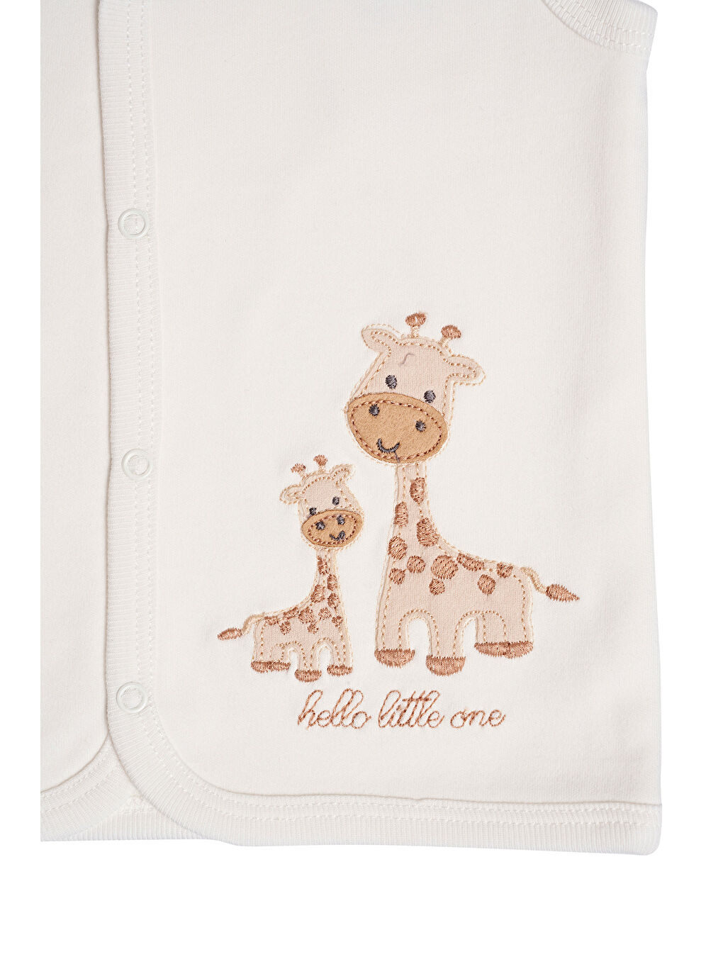 Beyaz Zürafa Figürlü Unisex Bebek Yelek-3
