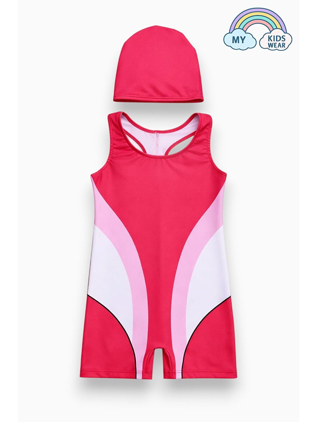 Pembe Kız Çocuk Deniz Yüzücü Mayoları 5-16 Yaş 12618