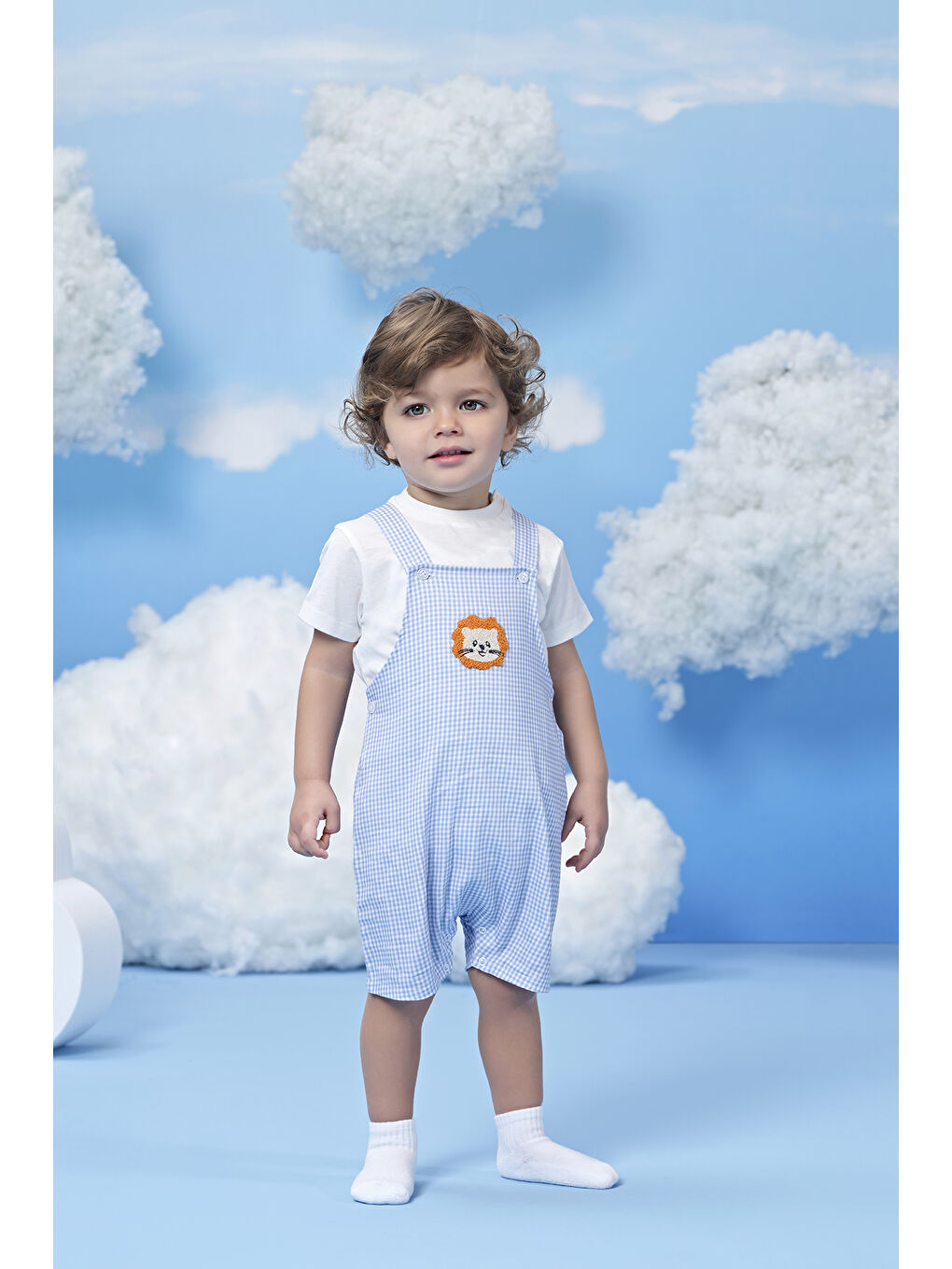 Karışık Pötikareli Erkek Bebek Tulum İkili Set