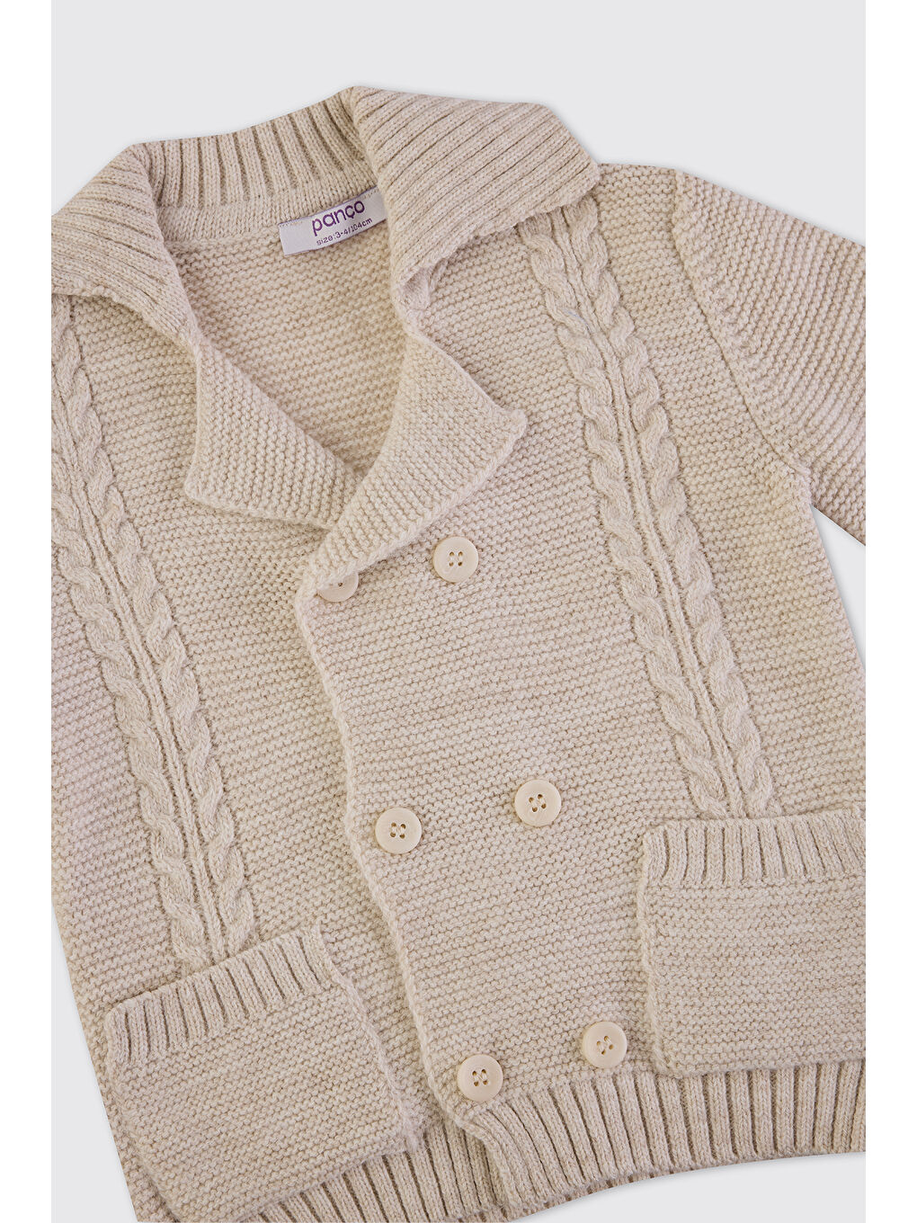 Erkek Bebek Triko Bej Hırka-2