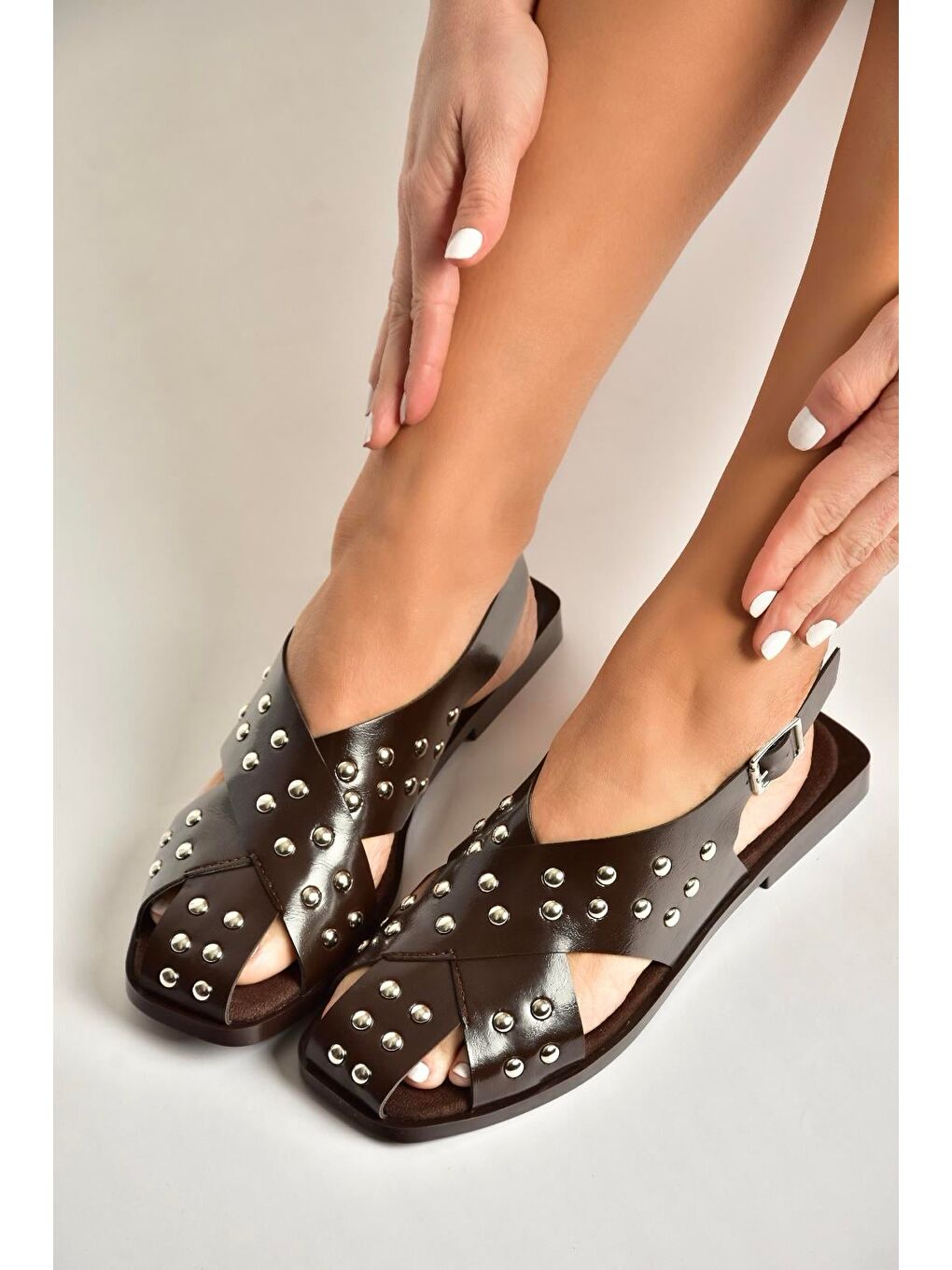 Kahverengi Kadın Sandalet Y458502760-2