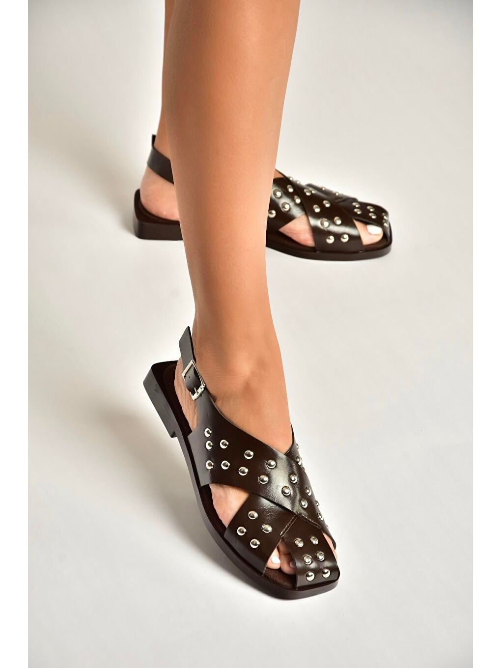 Kahverengi Kadın Sandalet Y458502760-4