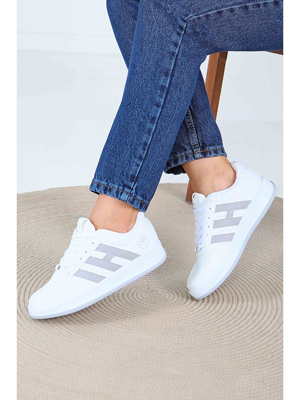 Kadın Beyaz Gri Spor Ayakkabı - 27559