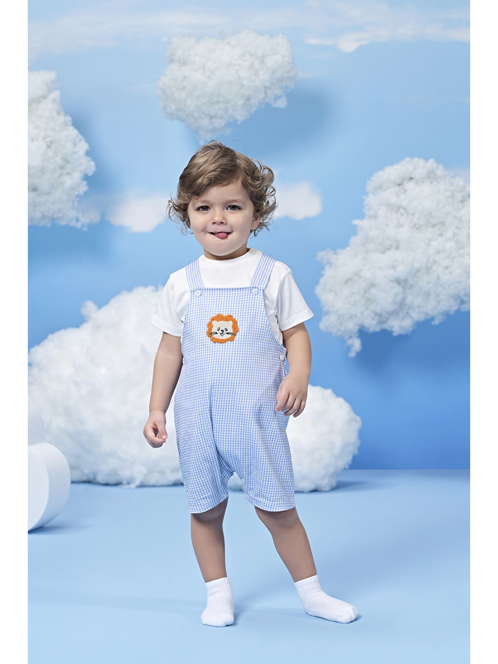 Karışık Pötikareli Erkek Bebek Tulum İkili Set-2