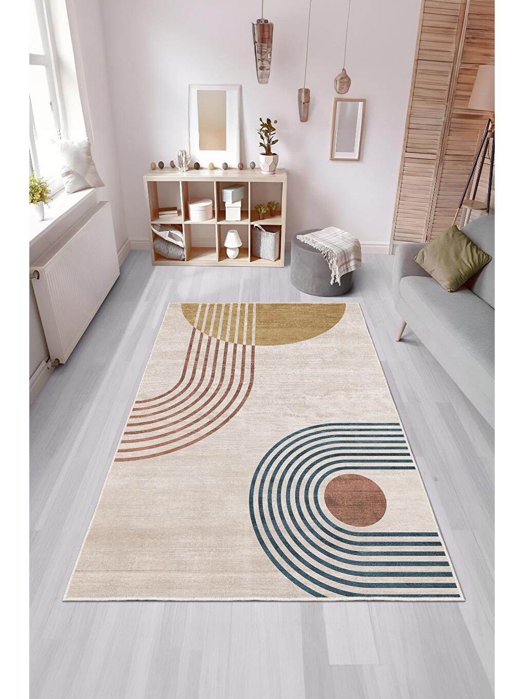 Ekru Özel Tasarım, Kaymaz Taban, İnce, Yıkanabilir, Modern Halı WOOKECE1516 160x230