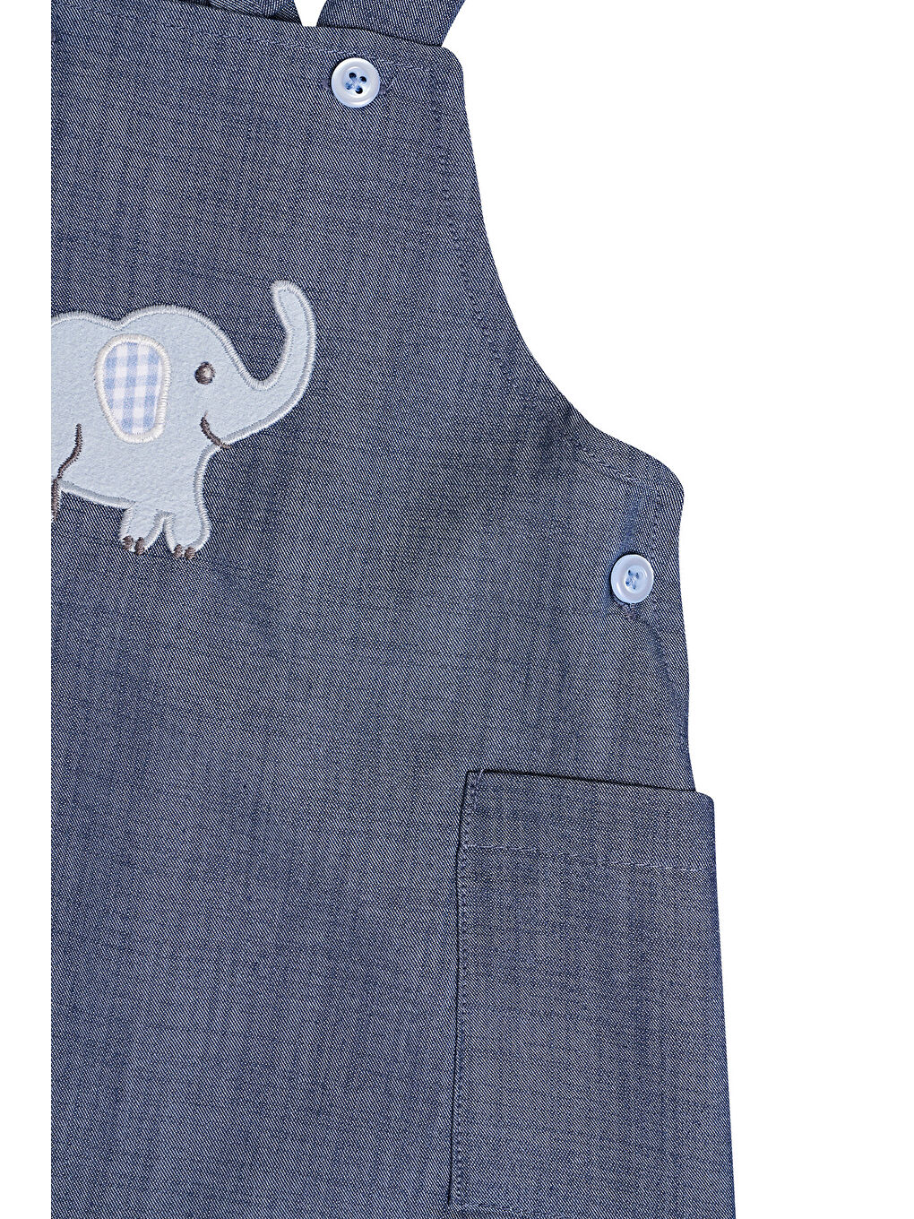 Karışık Fil Nakış Detaylı Erkek Bebek Salopet Set-2