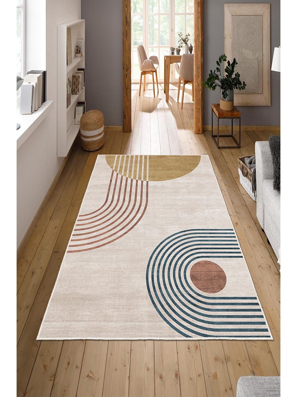 Ekru Özel Tasarım, Kaymaz Taban, İnce, Yıkanabilir, Modern Halı WOOKECE1516 160x230-1