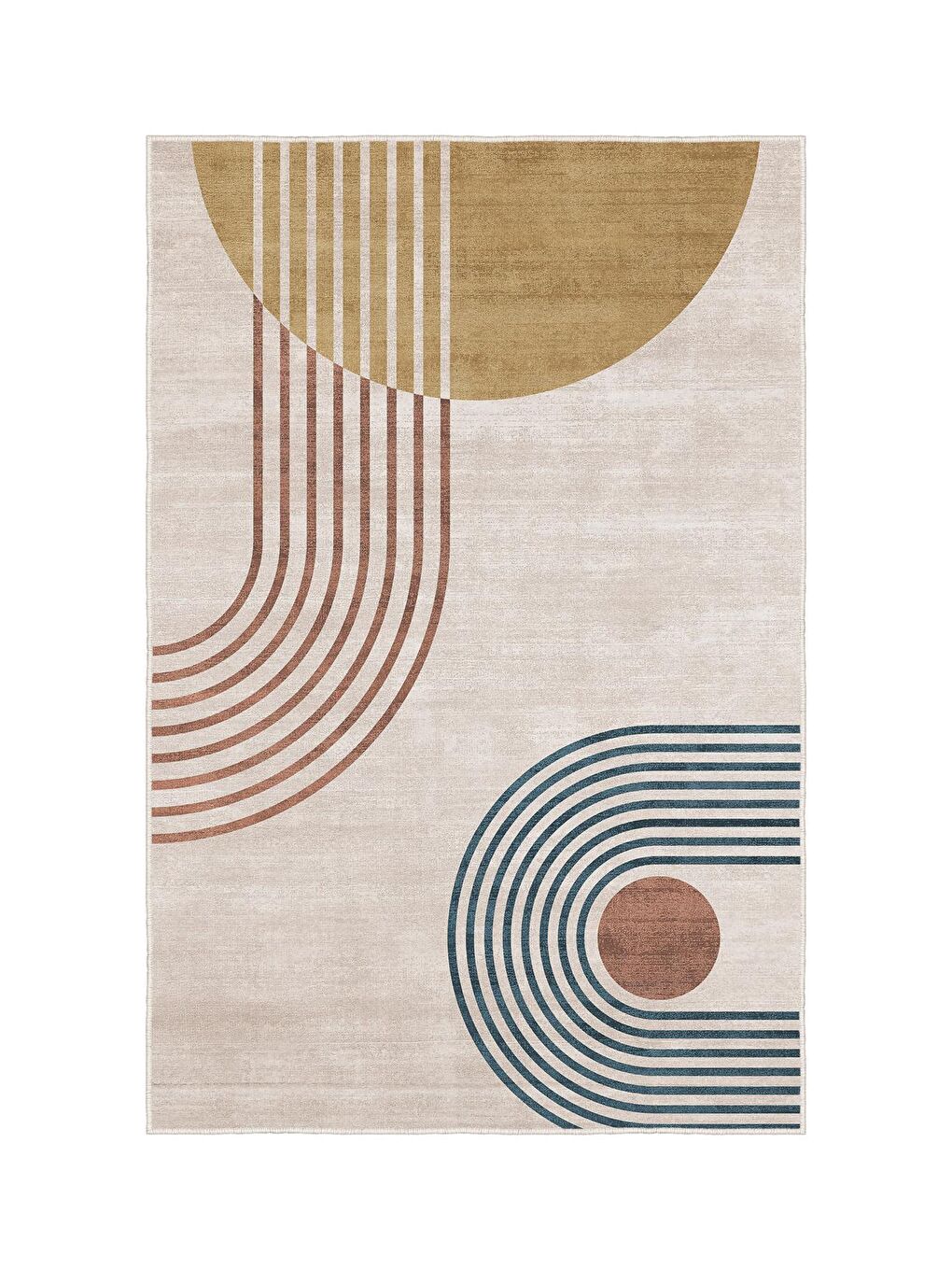 Ekru Özel Tasarım, Kaymaz Taban, İnce, Yıkanabilir, Modern Halı WOOKECE1516 160x230-3