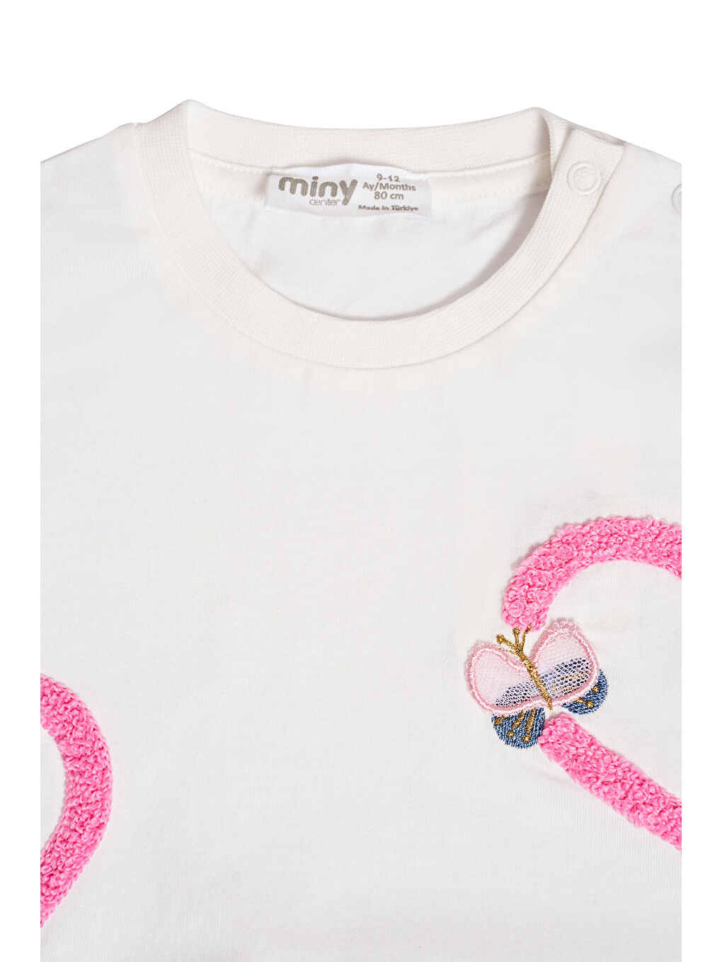 Karışık Kalp Desenli Tişört- Tütü Etekli  Kız Bebek 2'li Set-6