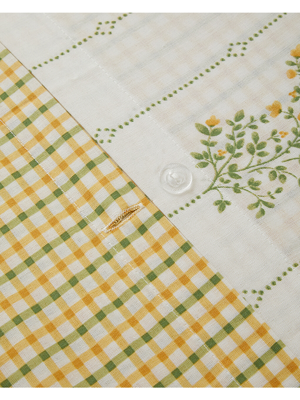 Delicate Bloss Pamuklu Çift Kişilik Nevresim Seti 200x220 Cm Sarı-yeşil-6
