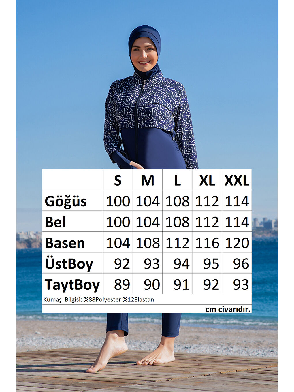 Tam Kapalı Tesettür Mayo 25217-2 Lacivert-2