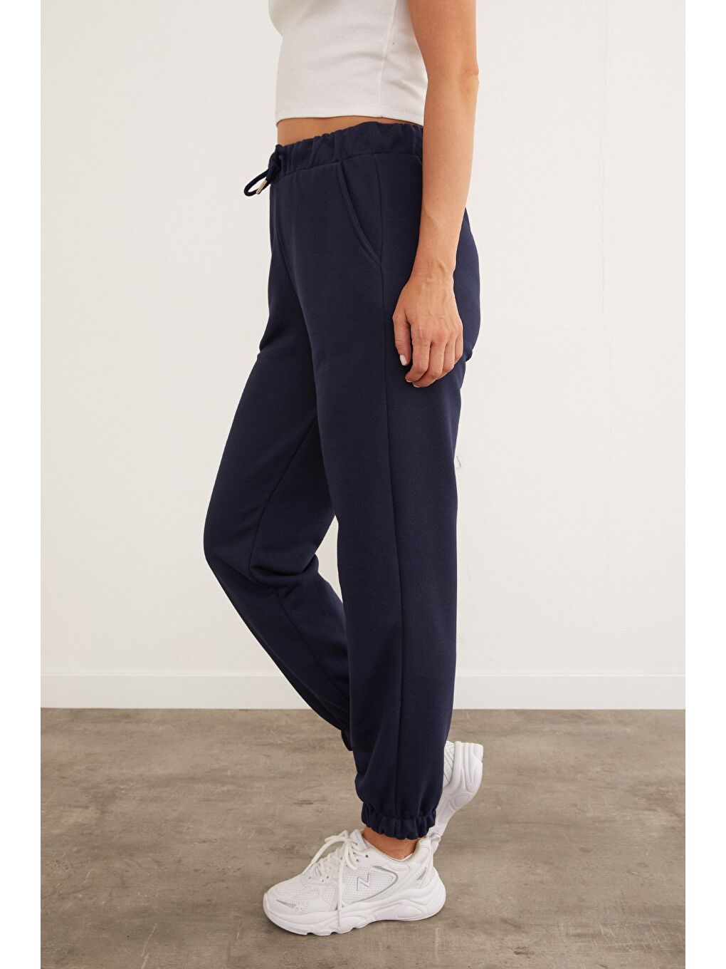 Lacivert Beli Bağlamalı Jogger Eşofman Altı-2