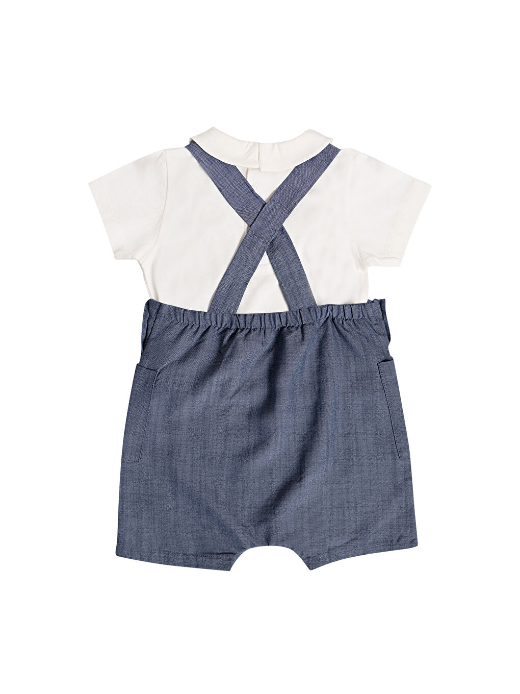 Karışık Fil Nakış Detaylı Erkek Bebek Salopet Set-6