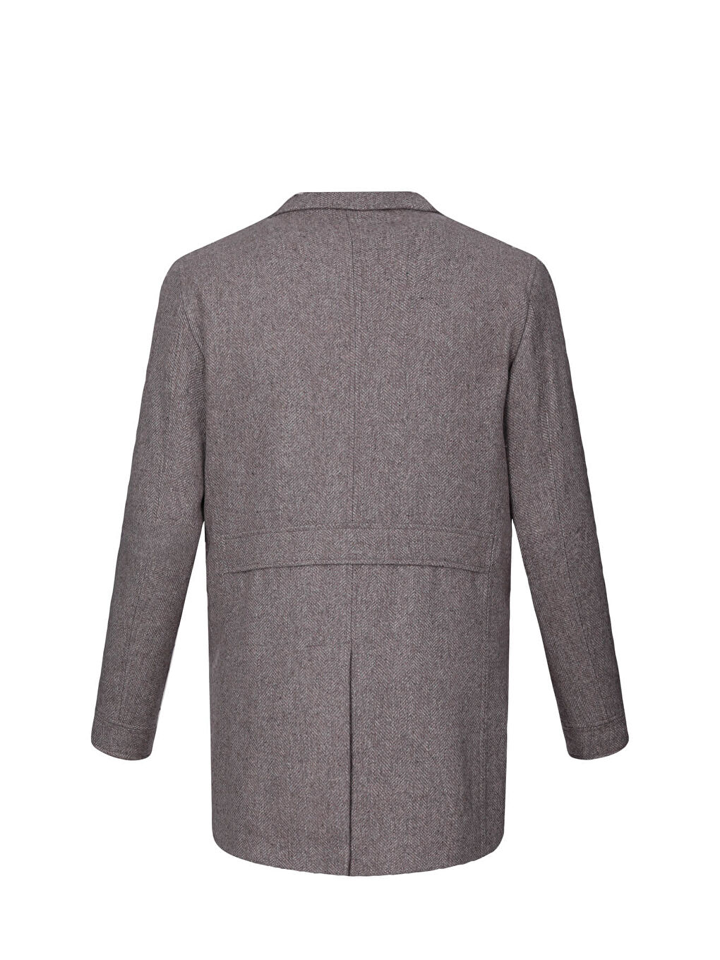 Kahverengi Slim Fit Ceket Yaka Yünlü Kaşe Palto-2