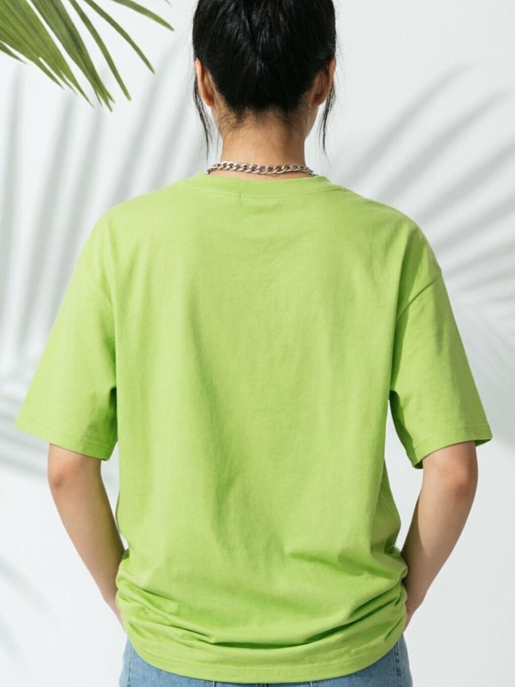 Yeşil Kadın Lime Catwalk Baskılı Tişört-1