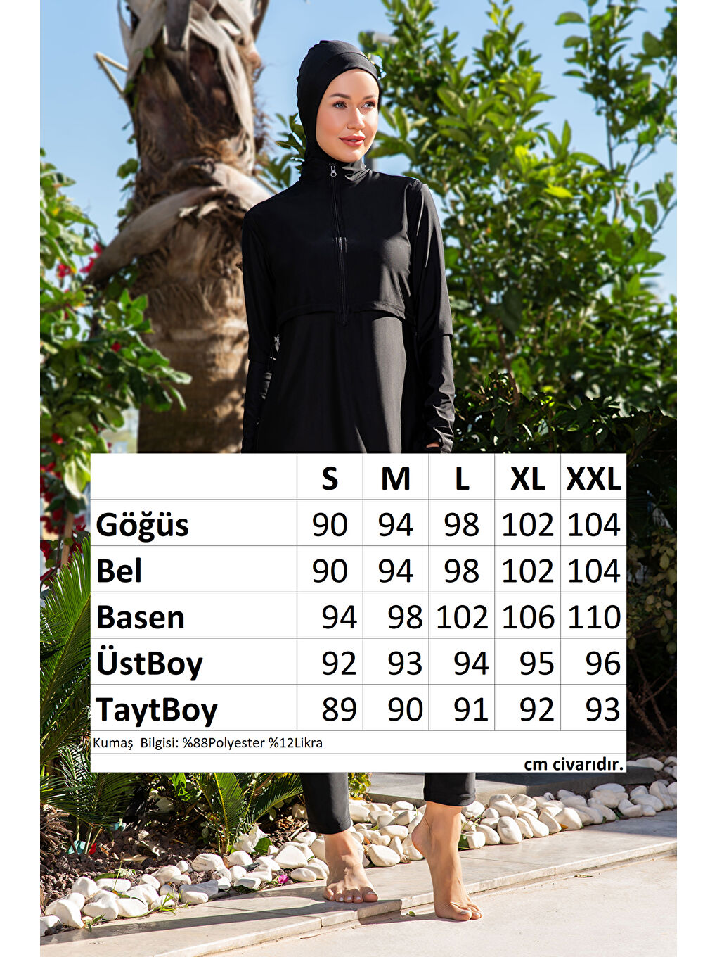 Elastanlı Tam Kapalı Tesettür Mayo 25204 1 Siyah-2