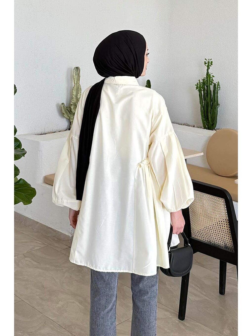 Lopez Balon Kol Tunik Sarı-3