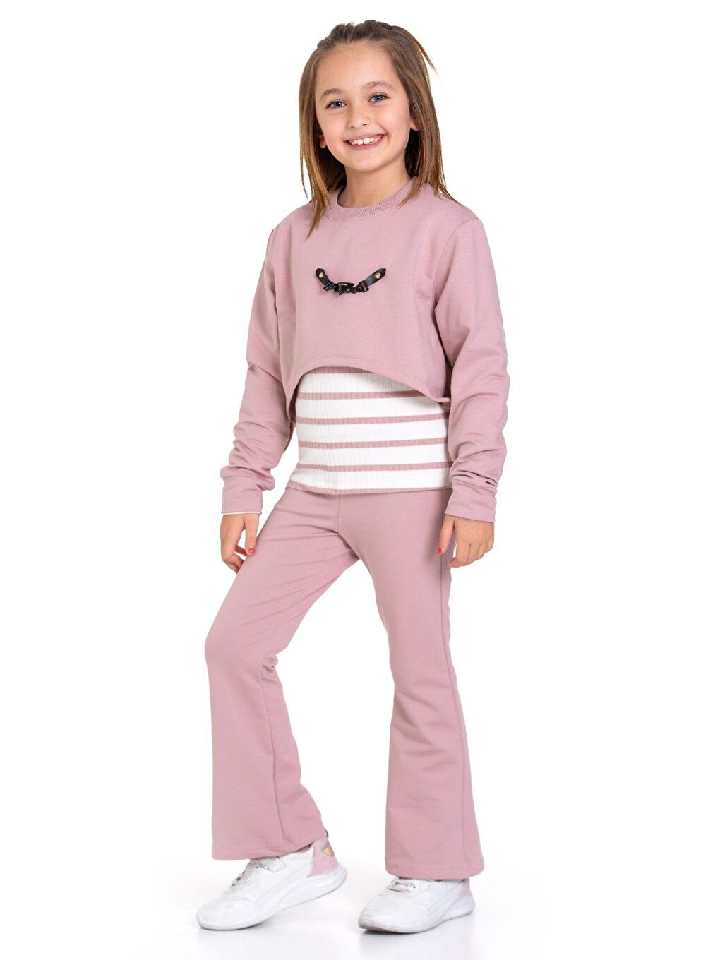 Pembe Kız Çocuk 3'lü Takım (Pantolon+Bluz+Tişört) 12125