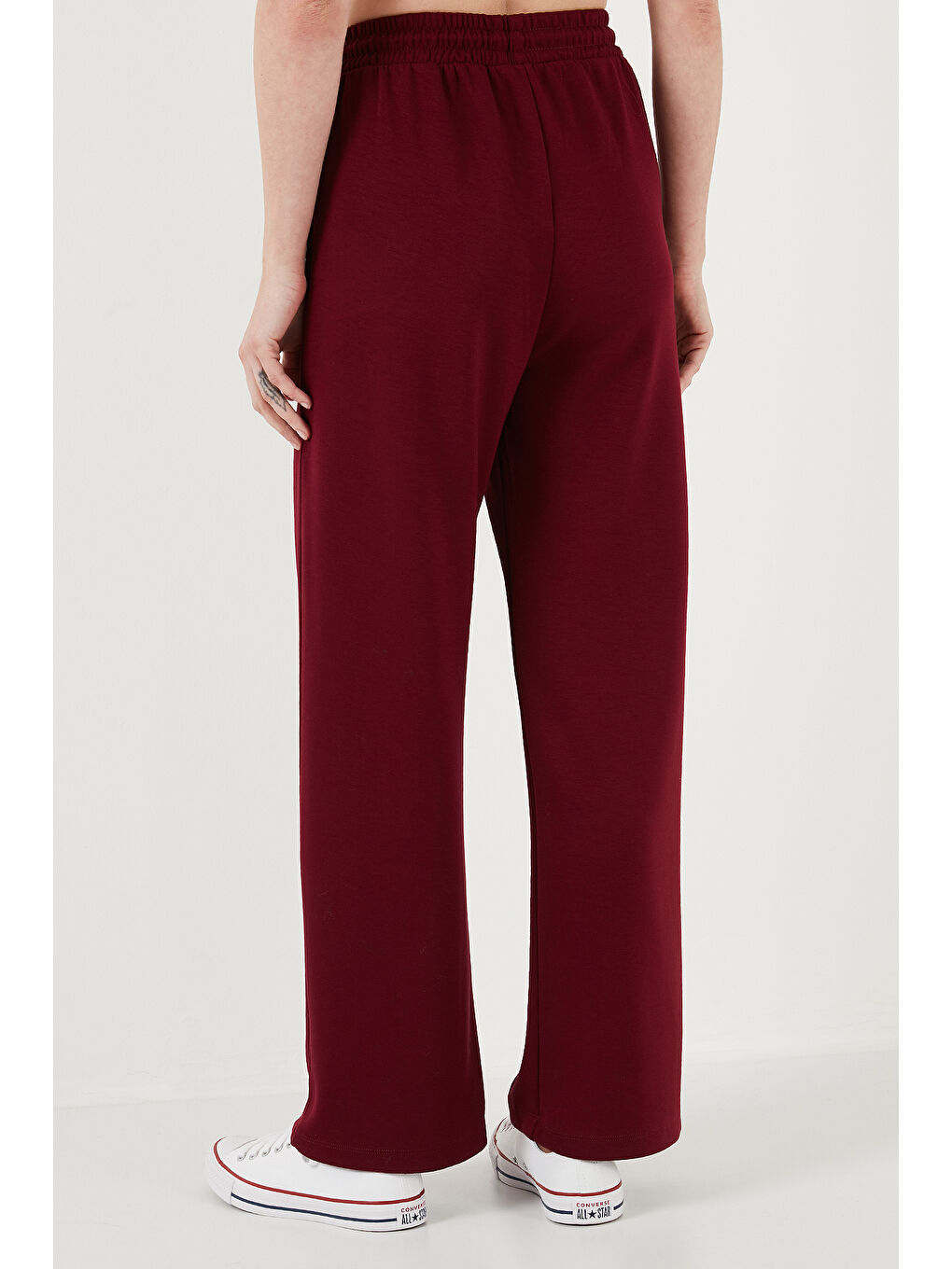 LC WAIKIKI Bordo Streç Bol Paça Regular Fit Kadın Eşofman Altı 5865881 - 6