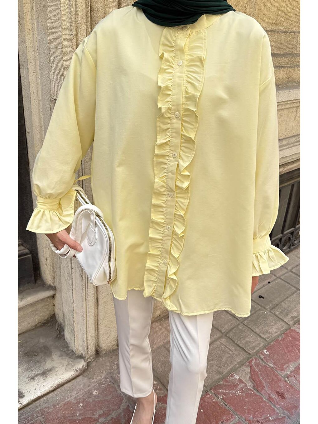 Flores Fırfırlı Tunik Sarı-2