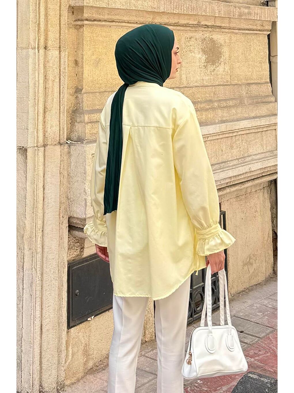 Flores Fırfırlı Tunik Sarı-3