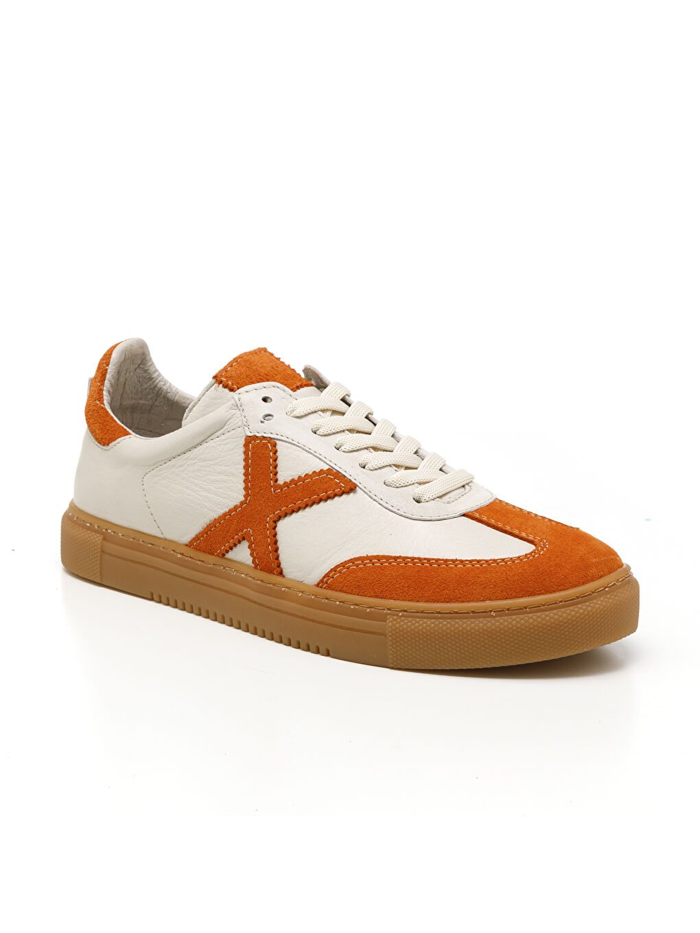 Turuncu Kadın Sneaker ( Günlük) MAR-25Y-192-3030 Orange Süet-Bej Cilt-Orange Süet