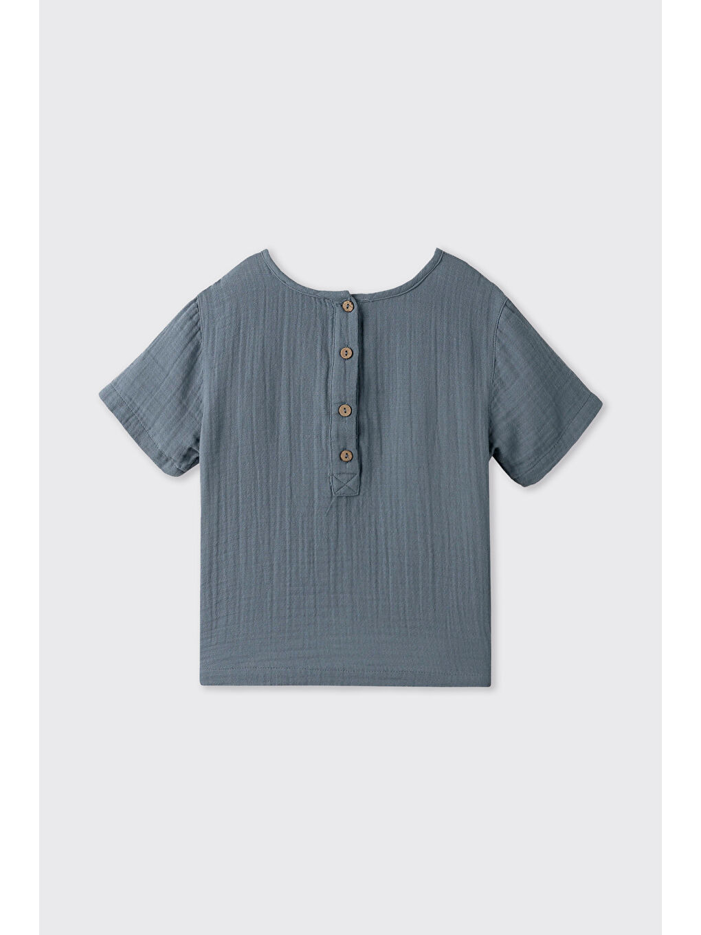 Erkek Bebek Şortlu İndigo 2'li Müslin Takım-2