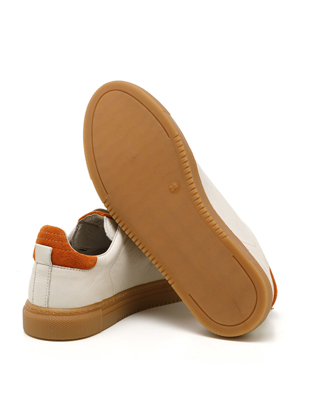 Turuncu Kadın Sneaker ( Günlük) MAR-25Y-192-3030 Orange Süet-Bej Cilt-Orange Süet-4
