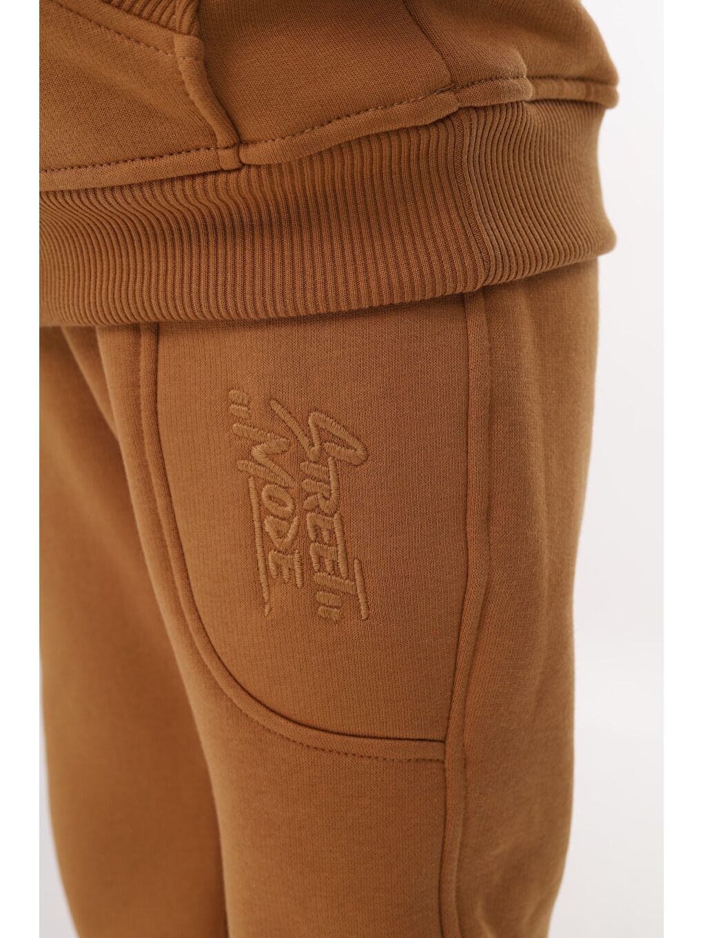 Kahverengi Erkek Çocuk Nakışlı Eşofman Takım-4