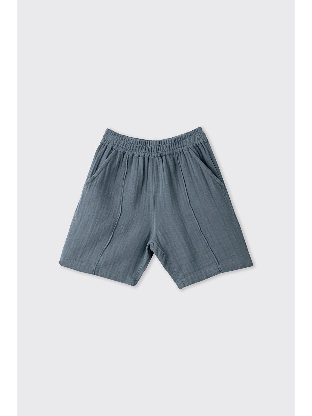 Erkek Bebek Şortlu İndigo 2'li Müslin Takım-3