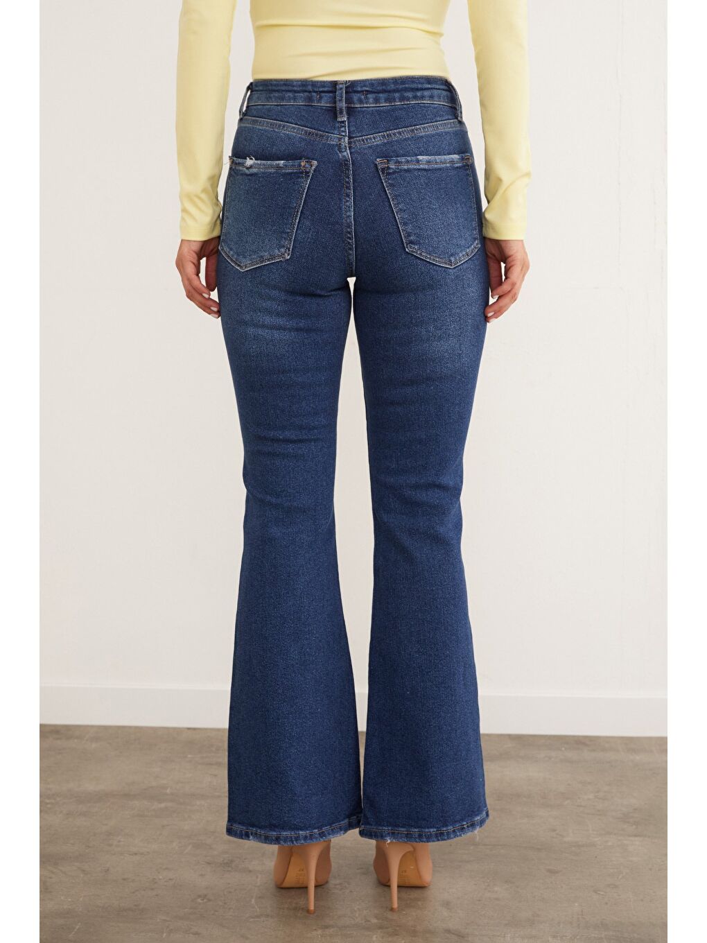 Mavi Yüksel Bel Flare Jean-3