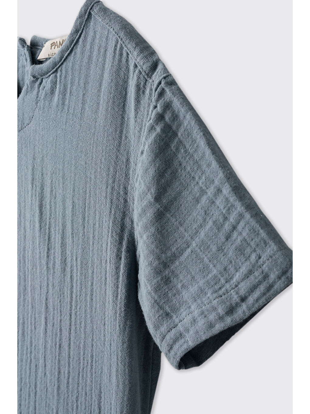 Erkek Bebek Şortlu İndigo 2'li Müslin Takım-4