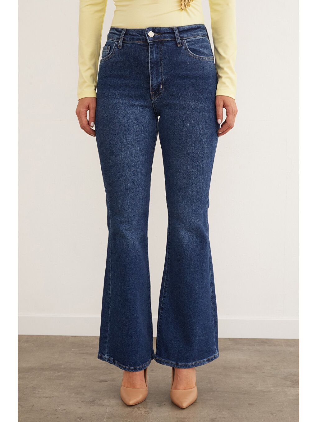 Mavi Yüksel Bel Flare Jean-4