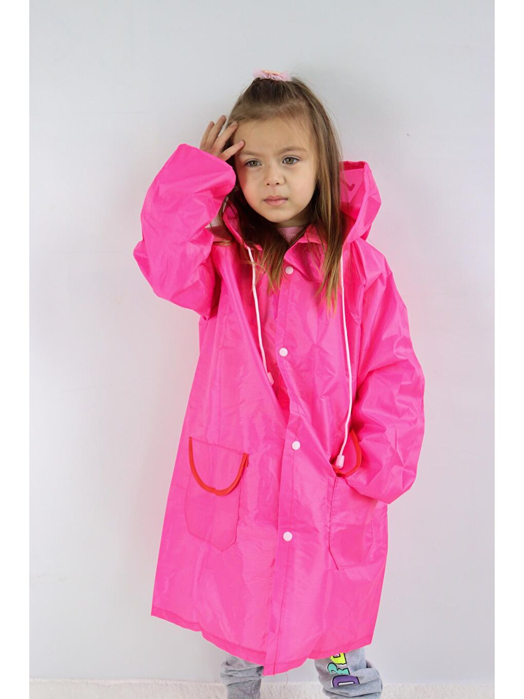Pembe Kız-Erkek Çocuk (Unisex ) Yağmurluk Pratik Kullanım Standart Beden-2