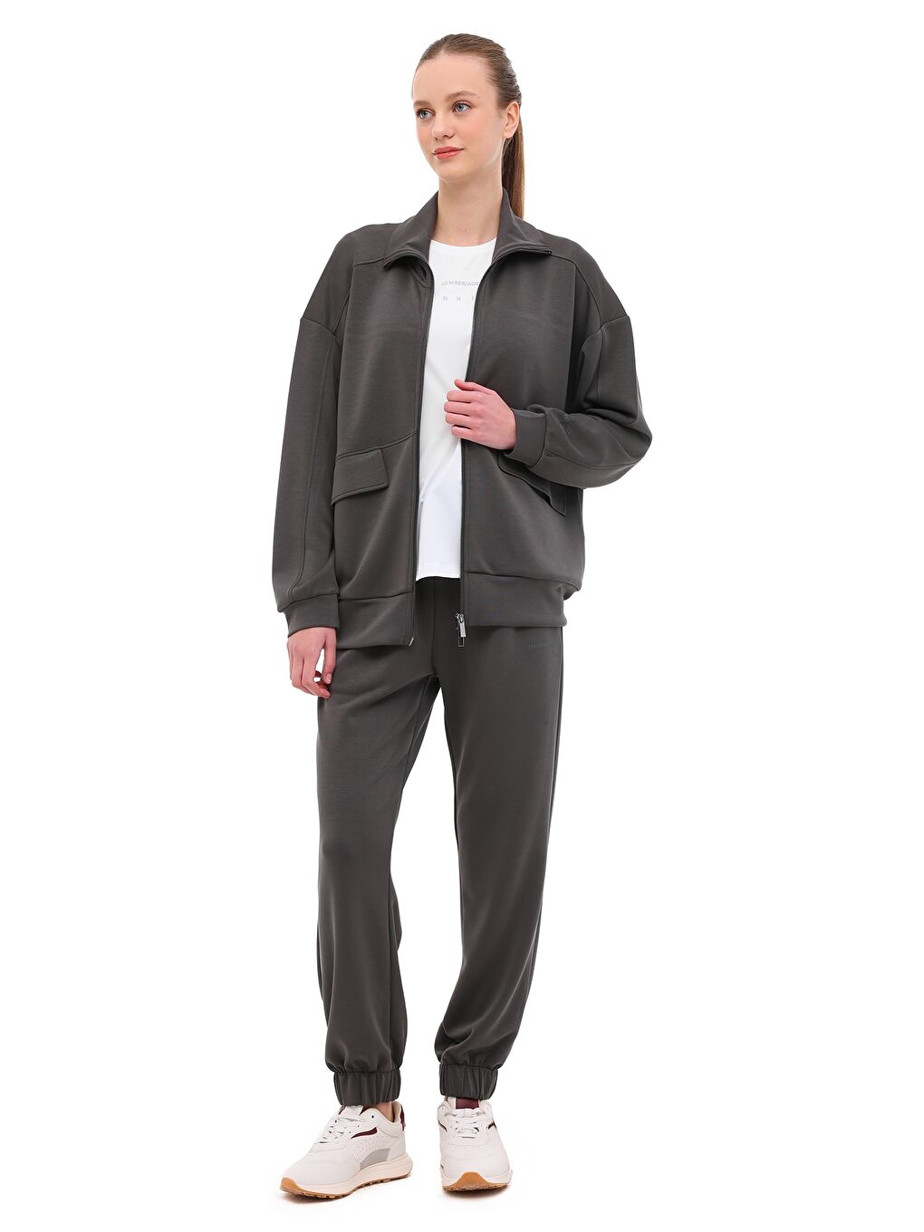 WL 18KURZ 6FX Gri Kadın Eşofman Üstü-2