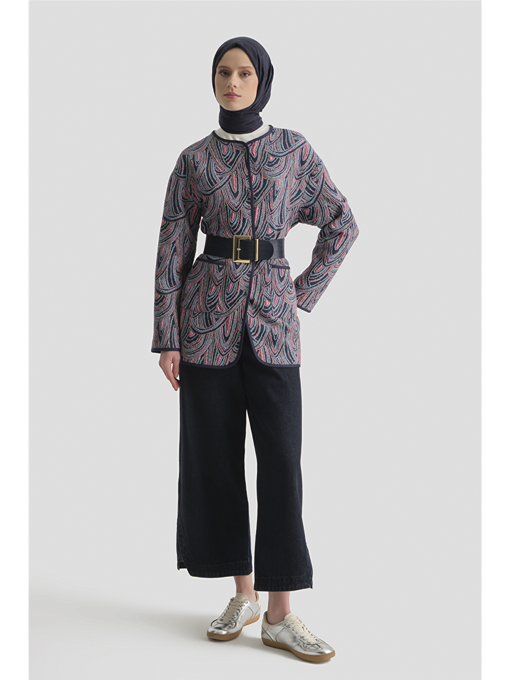 Soyut Desenli Kap İndigo-2