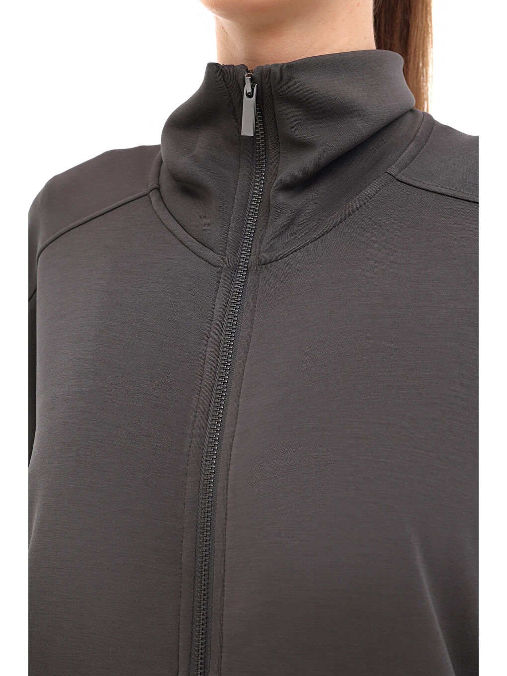 WL 18KURZ 6FX Gri Kadın Eşofman Üstü-3