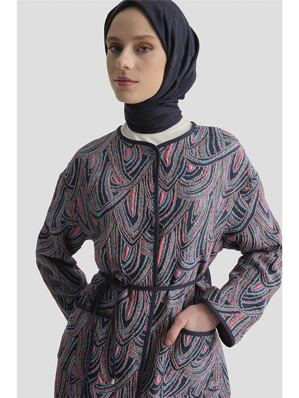 Soyut Desenli Kap İndigo-3