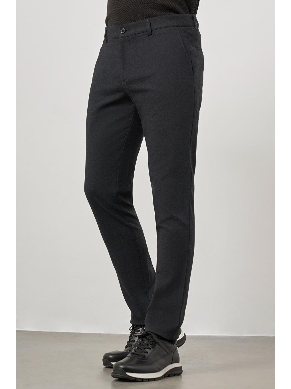 Koyu Lacivert Esnek Yandan Cepli Casual Slim Fit Chino Pantolon 1003245108-3