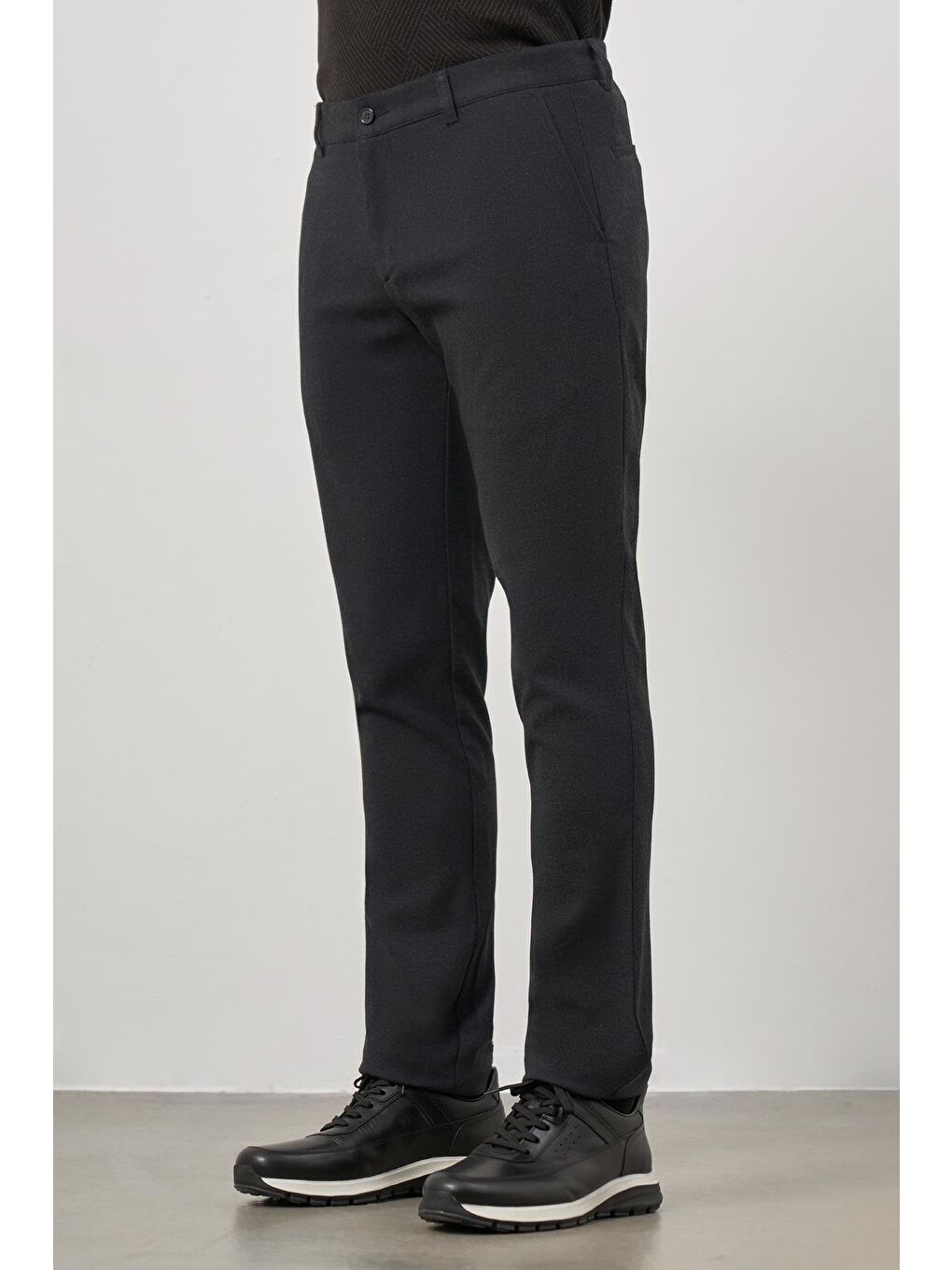 Koyu Lacivert Esnek Yandan Cepli Casual Slim Fit Chino Pantolon 1003245108-4