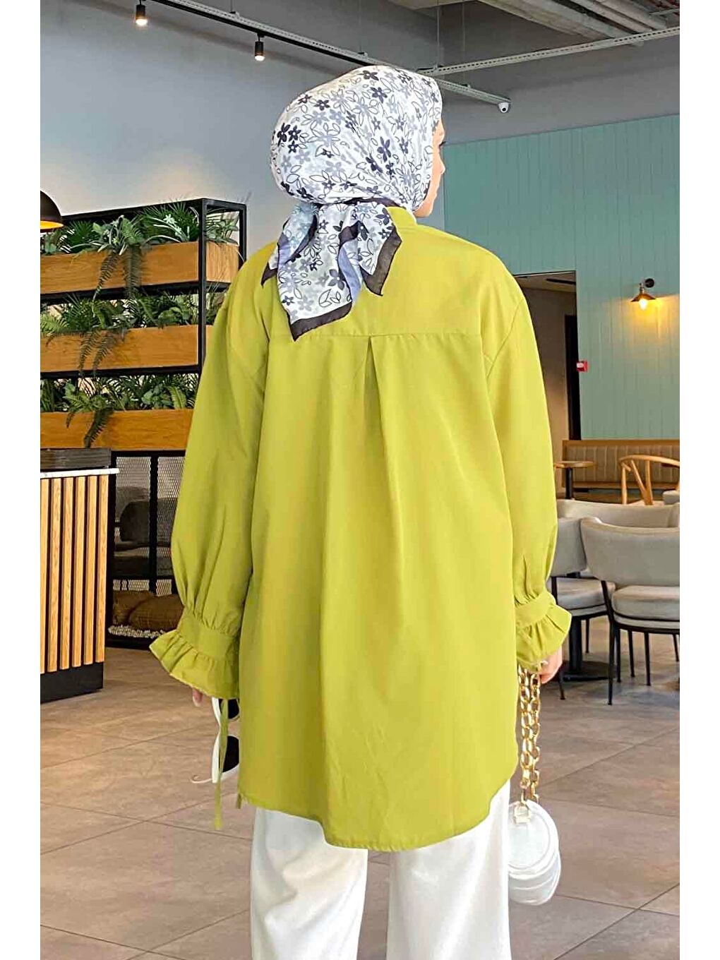 Flores Fırfırlı Tunik Yağ Yeşili 2-3