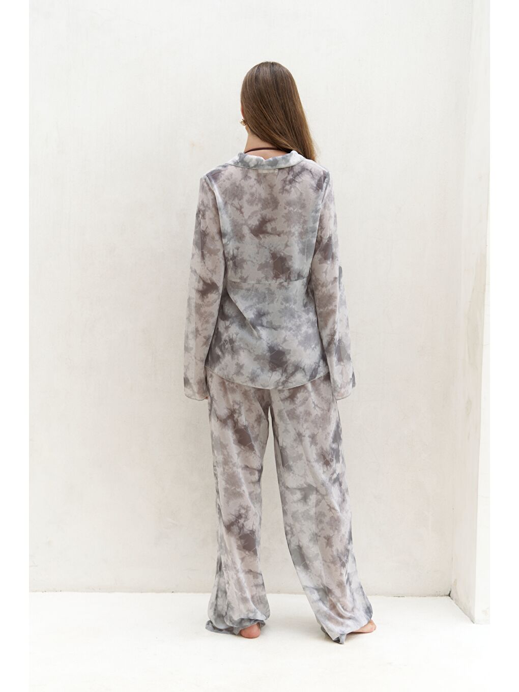 Saifudin Bağcık Detaylı Gri Gömlek Pantolon Takım-2