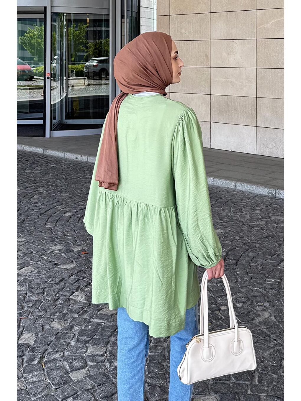 Ön Bağlamalı İki Parça Ceket Çağla Yeşili-3