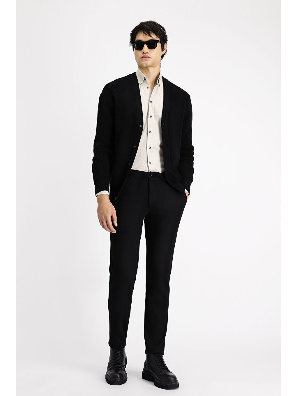 Siyah Oversize Pamuklu Triko Hırka